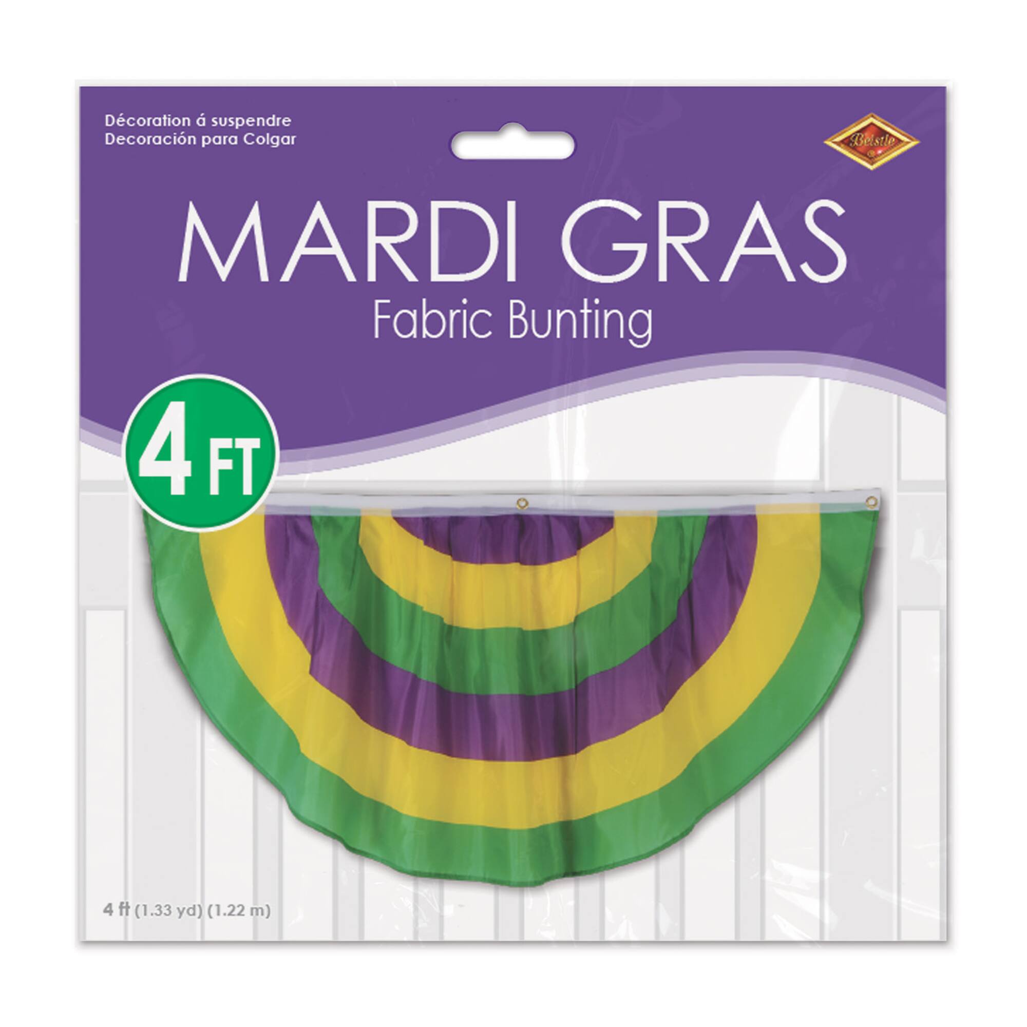 Beistle 4ft. Mardi Gras Fabric Bunting